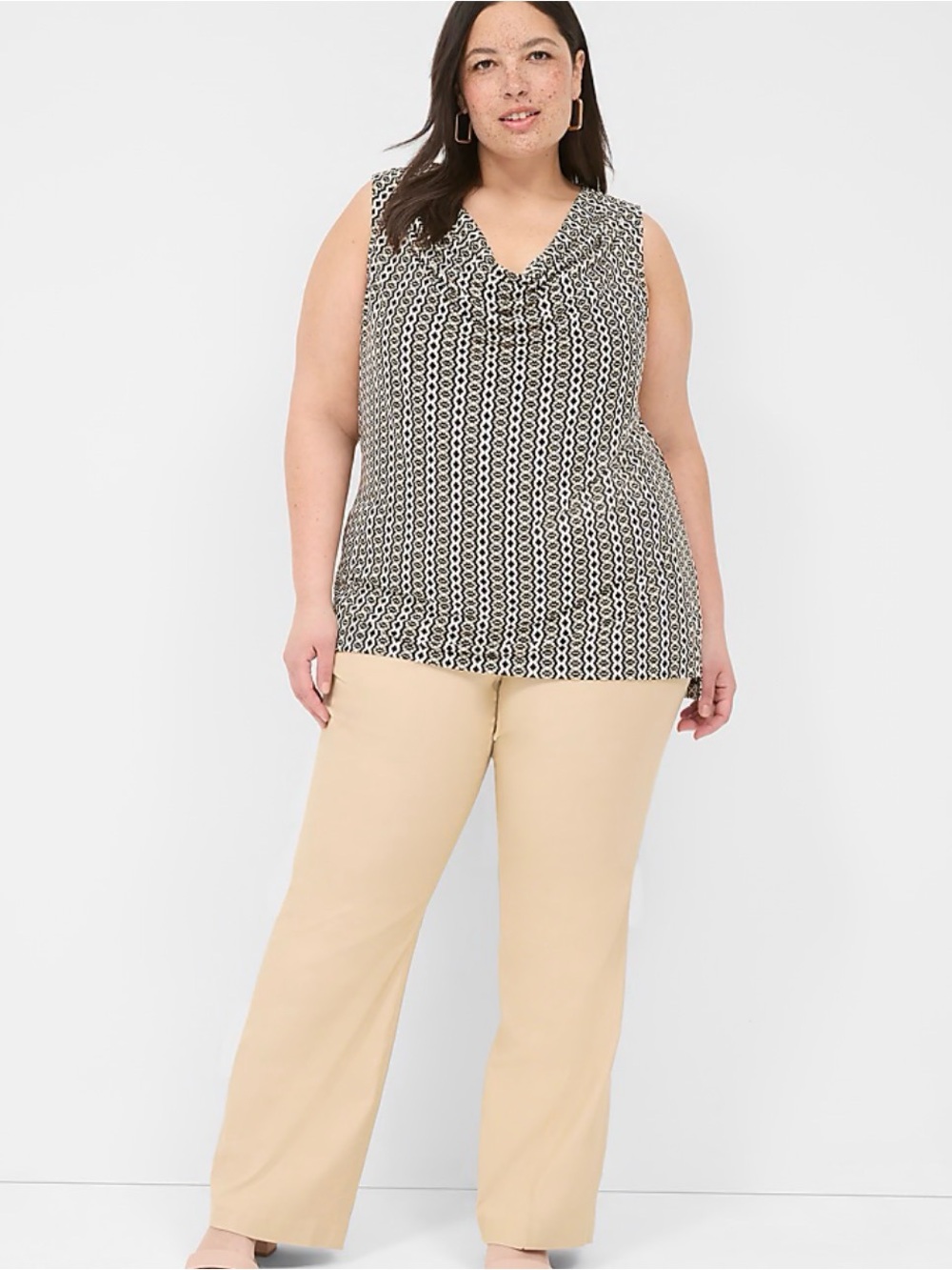 Lane Bryant Double Weave Stretch Tan Dress Pants